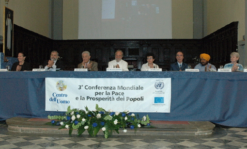 Centrul Omului, Pier Franco Marcenaro - A treia Conferință Mondială pentru Pace și Prosperitatea Popoarelor