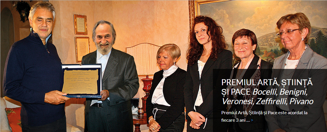 PREMIUL ARTĂ, ȘTIINȚĂ ȘI PACE <i>Bocelli, Benigni,<br>Veronesi, Zeffirelli, Pivano</i>